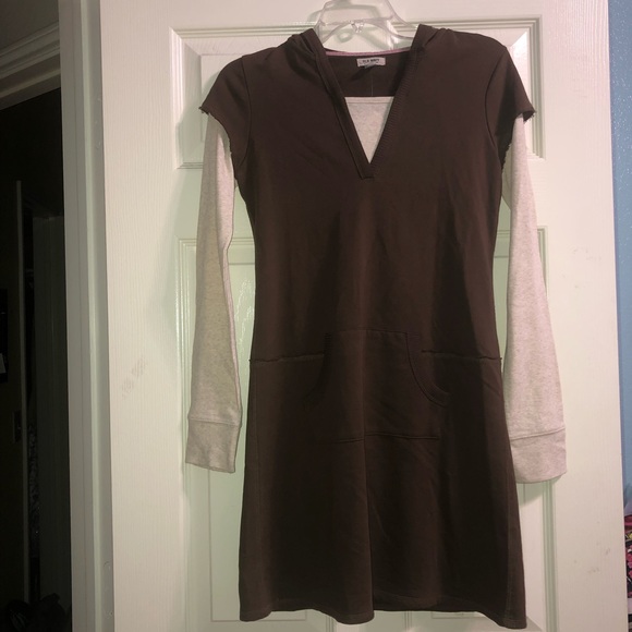 Old Navy Girls Brown hooded dress longsleeves